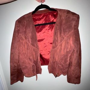 Red vintage fringe jacket